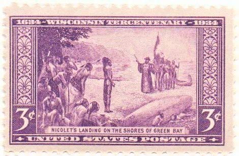 1934 Wisconsin Tercentenary Single 3c Postage Stamp - Scott739 - MNH,OG