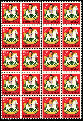 1978 Christmas Card Stamps/Stickers - Rocking Hobby Horse Set of 20 15c Postage Stamps - Great stickers! - Scott1769