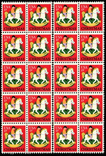 1978 Christmas Card Stamps/Stickers - Rocking Hobby Horse Set of 20 15c Postage Stamps - Great stickers! - Sc#1769