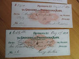 VEGAS- ONE Of 1870s Grocers & Producers Bank, Providence, RI Check -READ (CT122)