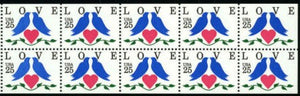1990 Love Birds Stamp Booklet Pane Of 20 25c Postage Stamps - Sc# 2441 - MNH, OG - CX71a