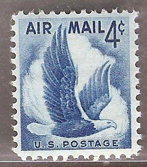 1954 Eagle In Flight Single 4c Airmail Postage Stamp - Scott  C48 -   MNH,OG