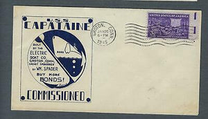 VEGAS - 1945 Submarine USS Capataine Commission Spader Cover - Groton - FH169