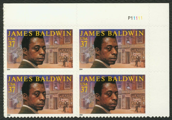 2004 James Baldwin Plate Block of 4 37c Postage Stamps - MNH, OG - Sc# 3871