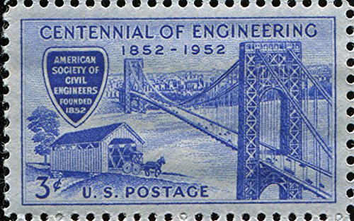 1952 Engineering Centennial  Single 3c Postage Stamp  -  Scott 1012  -  MNH,OG