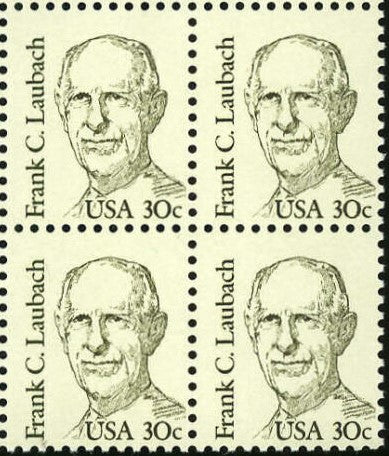 1984 Frank C. Laubach Missionary Block of 4 30c Postage Stamps - MNH, OG - Sc# 1864