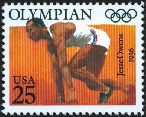 1990 Jesse Owens Olympian Black Heritage Single 25c Postage Stamp - Sc 2496 - MNH - CWA5