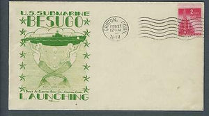 VEGAS - 1944 Submarine USS Besugo Launch Herald Cover - Groton - FJ105
