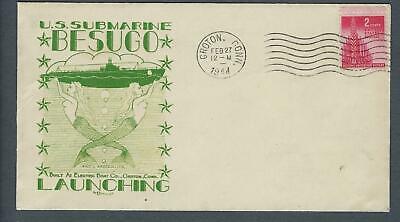 VEGAS - 1944 Submarine USS Besugo Launch Herald Cover - Groton - FJ105