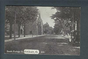 VEGAS - Posted 1906 Findley, OH - South Portage Street - Dirt Street - FE464