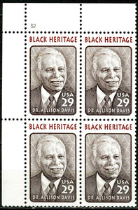 1994 Dr Allison Davis- Black Heritage Plate Block Of 4 29c Postage Stamps - Sc# 2816 - MNH, OG - CW275