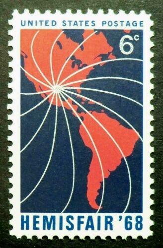 1968 Hemisfair '68 - Single 6c Postage Stamp - MNH, OG - Sc# 1340 - CX295