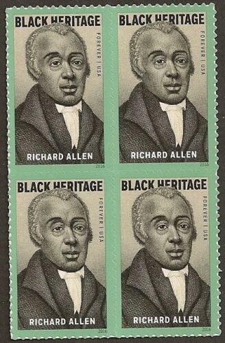 2016 Richard Allen Black Heritage Block Of 4 Forever Postage Stamps - MNH, OG - Scott 5056