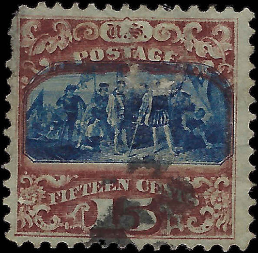 VEGAS - 1869 Columbus Landing Scott119 - Vignette Shifted Up - Repaired Tear