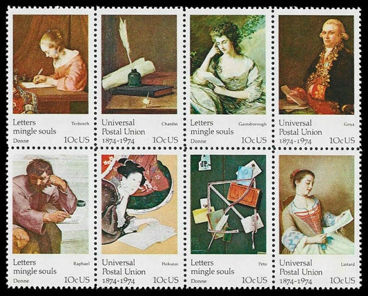 1974 Universal Postal Union Photogravure Block Of 8 - Scott 1530-1537 - CW3a