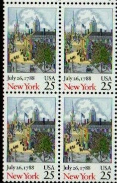 1988 - New York - Constitution Ratification Block Of 4 25c Stamps - Scott# 2346 - MNH, OG - CW321