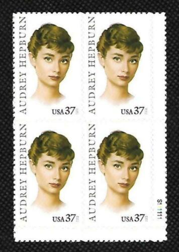 2003 Audrey Hepburn Plate Block of 4 37c Postage Stamps - MNH, OG - Scott 3786