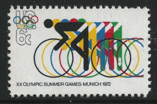 1972 Munich Olympics Cycling Single 8c Postage Stamp - MNH, OG - Scott 1460