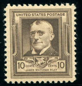 1940 James Whitcomb Riley Single 10c Postage Stamp -Sc# 868 - MNH,OG