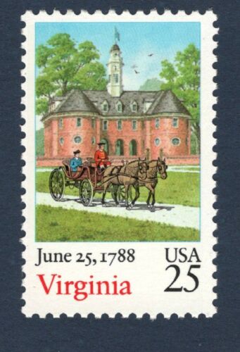 1987-90 -Virginia Constitution Ratification Singe 25c Postage Stamp - Scott 2345 - MNH, OG - CW320