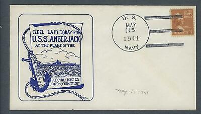 VEGAS - 1941 Submarine USS Amberjack Keel Laid Cover - Groton - FJ181
