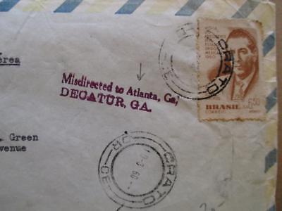 1960 Brazil To USA Airmail Cover - "Misdirected" With Mission Letter (XX42)