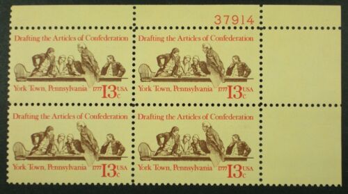 1978 Drafting Articles Of Confederation Plate Block Of 4 13c Postage Stamps - MNH, OG - Scott 1726 - CX338