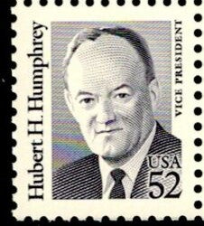 1991 Hubert Humphrey Single 52c Postage Stamp - MNH, OG - Scott 2189