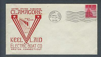 VEGAS - 1944 Submarine USS Clamagore Keel Laid Herald Cover - Groton - FH149