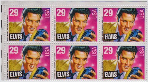 1993 Elvis Presley Block of 6 29 Cent Postage Stamps - Scott 2721