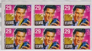 1993 Elvis Presley Block of 6 29 Cent Postage Stamps - Sc# 2721