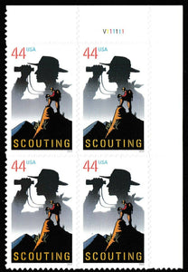 2010 Boy Scouts of America Plate Block of 4 44c Postage Stamps - MNH, OG - Sc# 4472