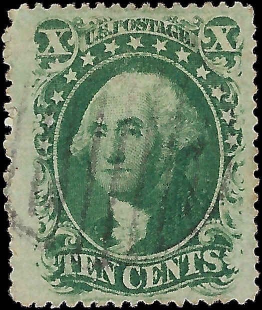 VEGAS - 1859 Washington 10c - Sc#35 - Used - Light Cancel - Centering!