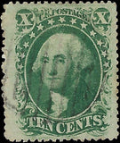 VEGAS - 1859 Washington 10c - Sc#35 - Used - Light Cancel - Centering!