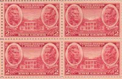 1936 Andrew Jackson & Winfield Scott Block of 4 2c Postage Stamps  - Scott 786 - Scott786 - MNH,OH