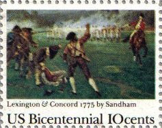 1975  Bicentennial, Lexington & Concord Battle Single 10c Postage Stamp  - Scott 1563 -  MNH,OG