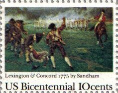 1975  Bicentennial, Lexington & Concord Battle Single 10c Postage Stamp  - Sc# 1563 -  MNH,OG