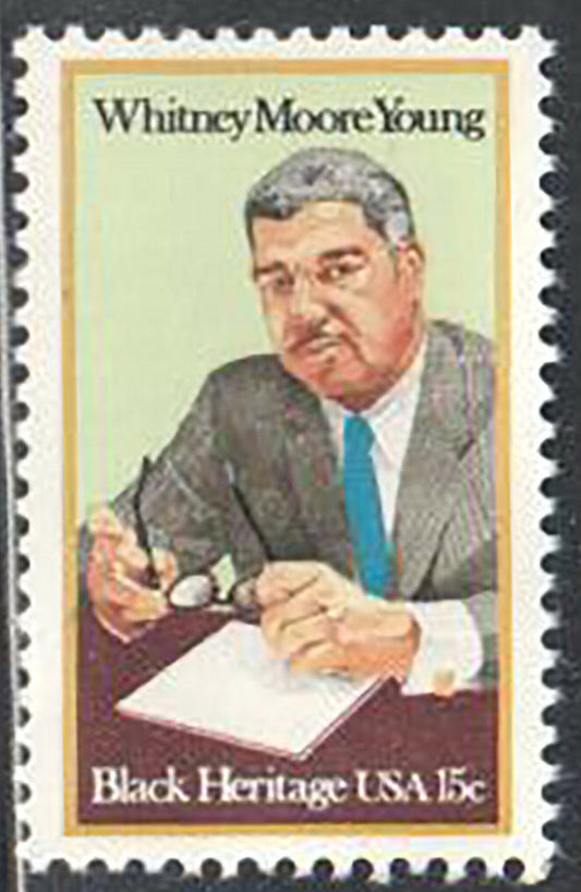 1981 Whitney Moore Young Single 15c Postage Stamp - Scott 1875 - MNH, OG - CW25b