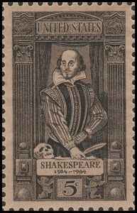 1964 Shakespeare Single 5c Postage Stamp - MNH, OG - Sc# 1250 - CX254
