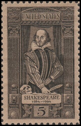 1964 Shakespeare Single 5c Postage Stamp - MNH, OG - Sc# 1250 - CX254