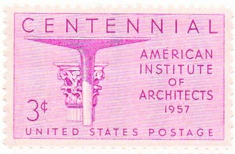 1957 American Institute of  Architects Single 3c Postage Stamp  - Scott1089 -  MNH,OG