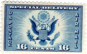 Great Seal of United States  Single 16c Airmail Post Special Delivery Stamp - Sc# CE1 -  MNH,OG