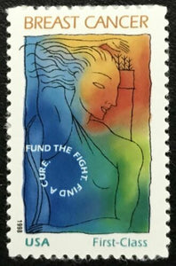 1998 Breast Cancer Single 32c Postage Stamp - Sc# B1 - MNH, OG - CX6a