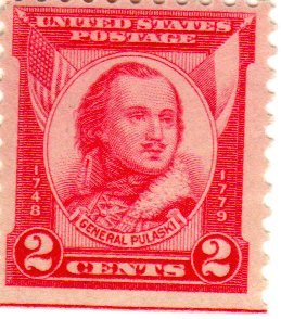 1931 General Casimir Pulaski Single 2c Postage Stamp -Sc#690 - MNH,OG