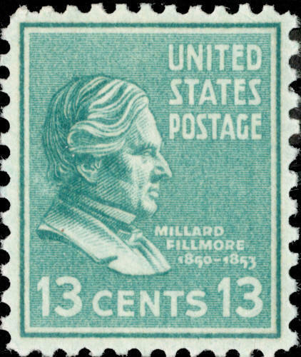 1938 President Millard Fillmore Single 13c Postage Stamp -Sc# 818 - MNH,OG