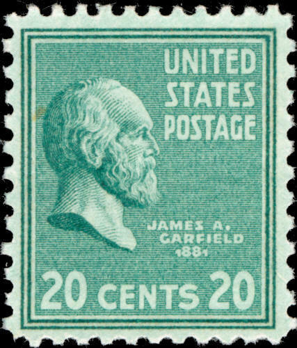 1938 President James A Garfield Single 20c Postage Stamp - Scott 825 -  MNH,OG