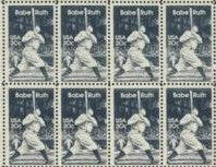 1983 Babe Ruth Baseball Player Block Of 8 As Shown - Sc# 2046 -MNH - DS168a