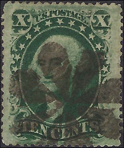 VEGAS - 1857-61 10c Washington - Sc#35 - Great Centering!