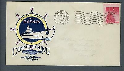VEGAS - 1943 Submarine USS Bashaw Commission Colored Cover - Groton - FJ170