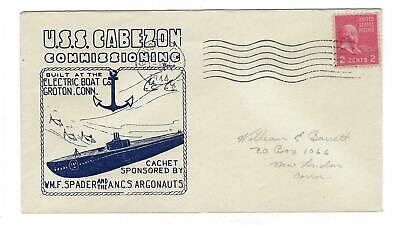 VEGAS - 1944 Submarine USS Cabezon Commission Cover - Groton, CT - FF118